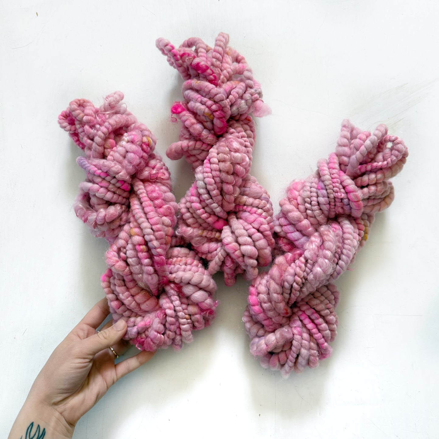 Candy Clouds Spiral Handspun Art Yarn