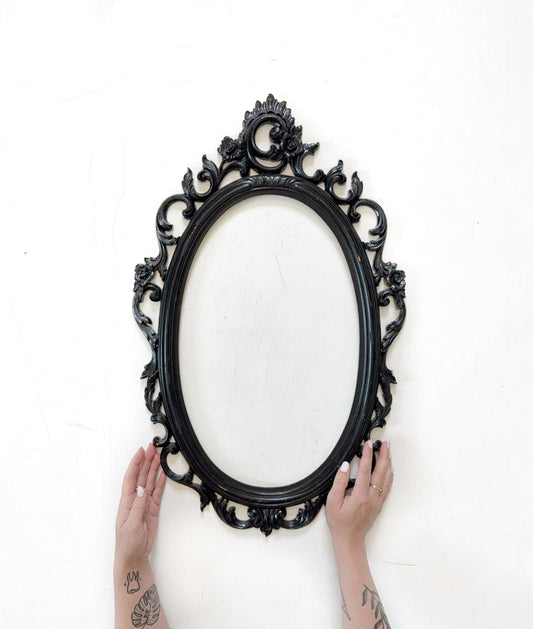 Custom Vintage Black Frame with Embroidery