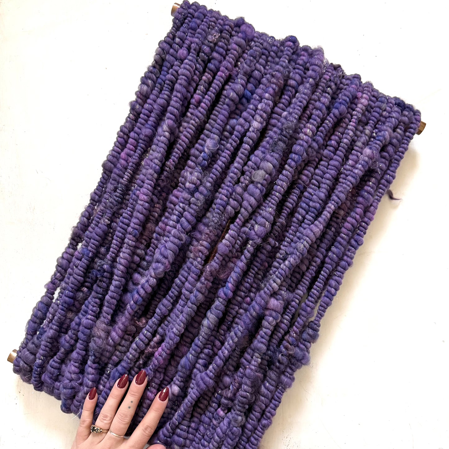 Night Orchid Bobble Coiled Handspun