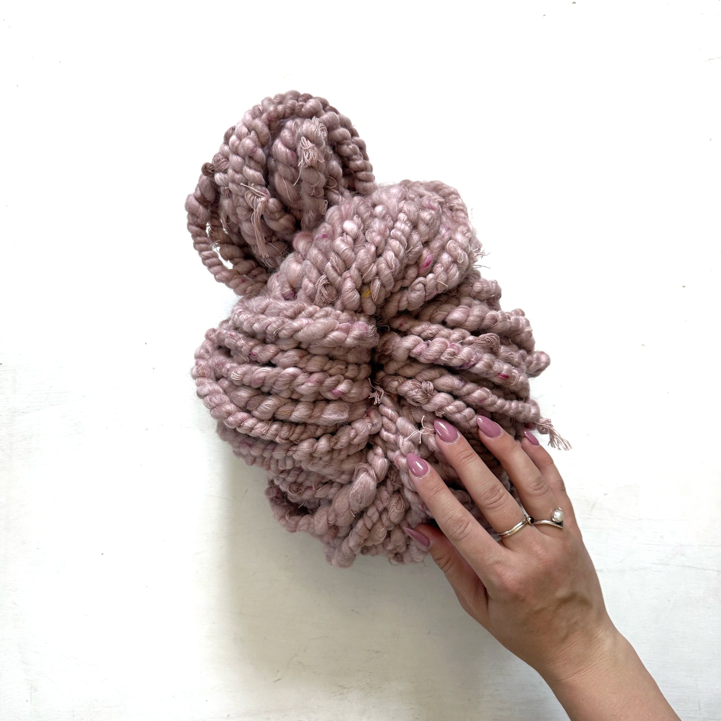 Marbled Mauve Jumbo 2-Ply Handspun