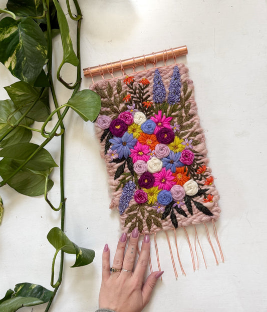 Handwoven Embroidered Tapestry