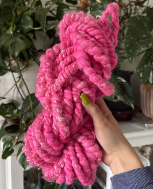 Electric Bubblegum Jumbo 2-Ply Handspun