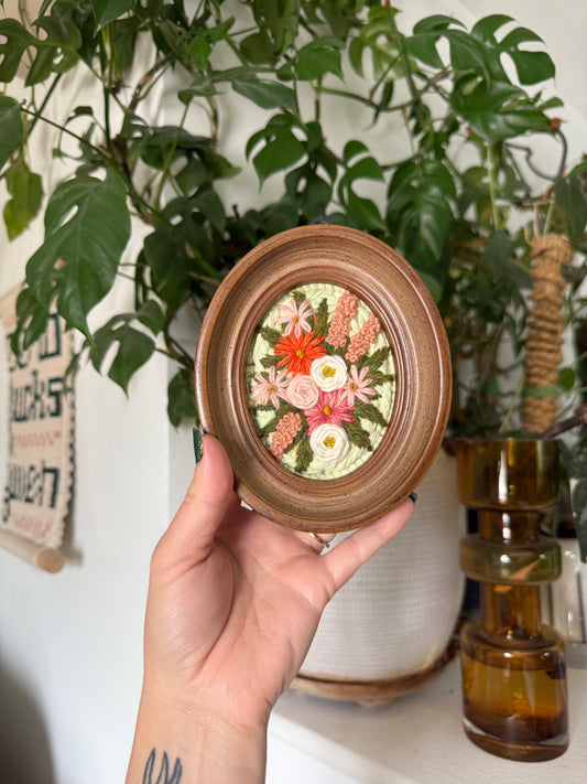 Mini Embroidered Weaving in Vintage Frame
