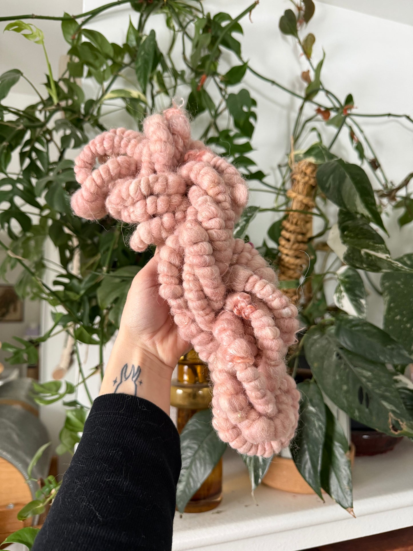 Smoky Peach Coiled Handspun